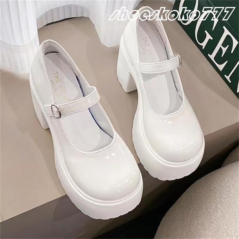 パンプス レディースパンプス ハイヒール 10cm 太めヒール 厚底