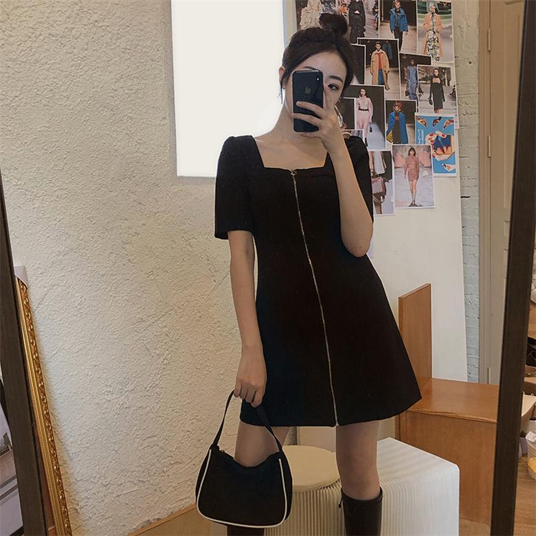 レディース ワンピース 半袖 チュニック ショートドレス 黒 スクエアネック 女子 大きいサイズワンピ Glyxaq54 Koko777 通販 Yahoo ショッピング