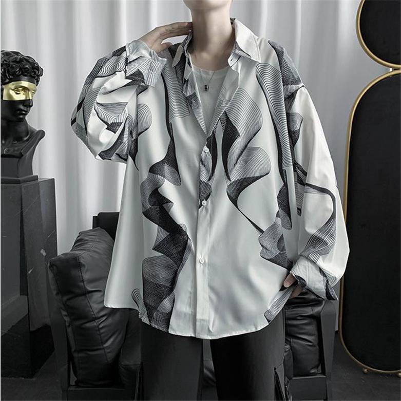 メンズ シャツ カジュアルシャツ 柄もの 白 長袖 上着 スタイリッシュ 男子トップス K7mesc105 Koko777 通販 Yahoo ショッピング