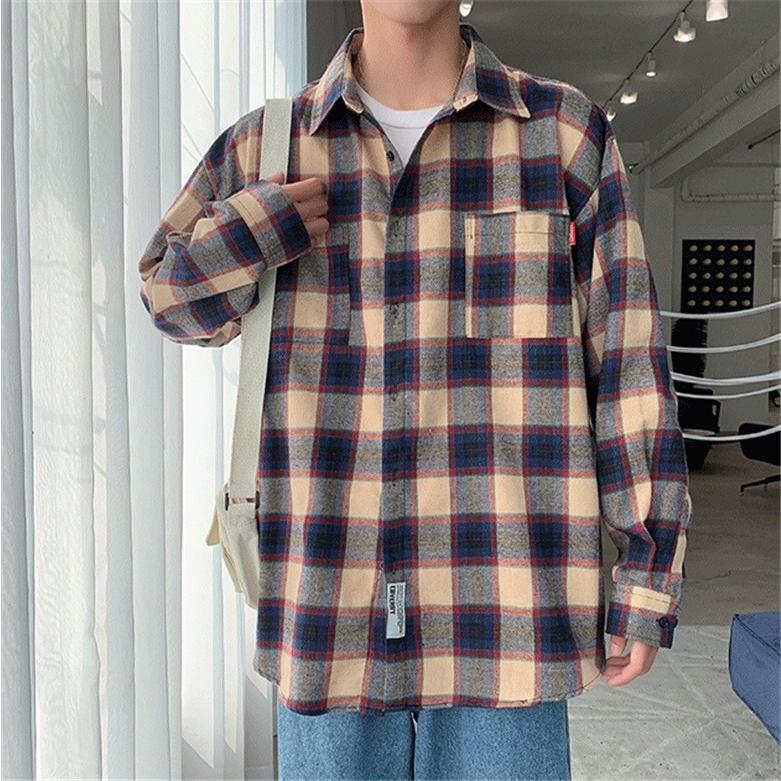 メンズ シャツ カジュアルシャツ チェック柄 長袖 ポケット 外套 ボタン留め 綿 春夏 おしゃれ男子トップス K7mesc13 Koko777 通販 Yahoo ショッピング