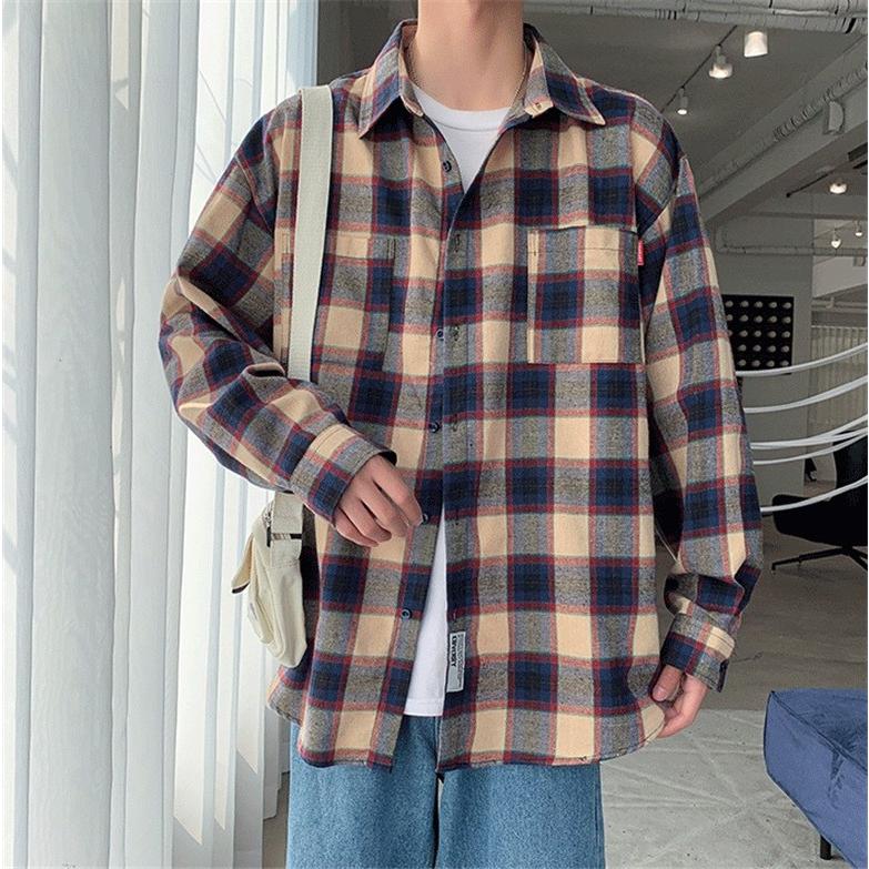 メンズ シャツ カジュアルシャツ チェック柄 長袖 ポケット 外套 ボタン留め 綿 春夏 おしゃれ男子トップス K7mesc13 Koko777 通販 Yahoo ショッピング