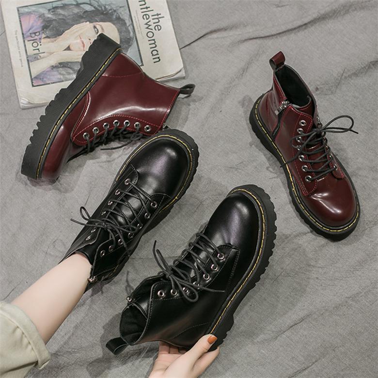 レディース ショートブーツ 革靴 編み上げブーツ ブーティー ローヒール ワーク カジュアルシューズ 女子靴 送料無料 新品