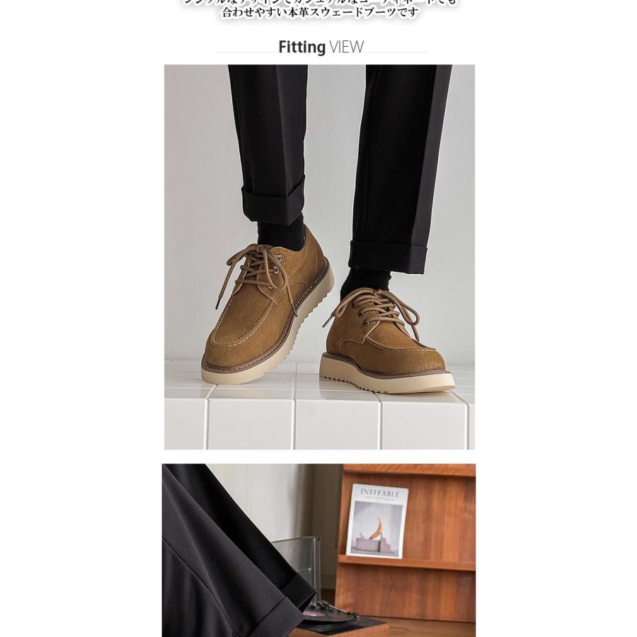 カジュアルシューズ メンズ スウェード スエード 本革 レースアップ