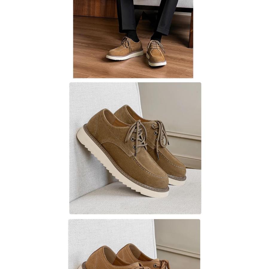 カジュアルシューズ メンズ スウェード スエード 本革 レースアップ