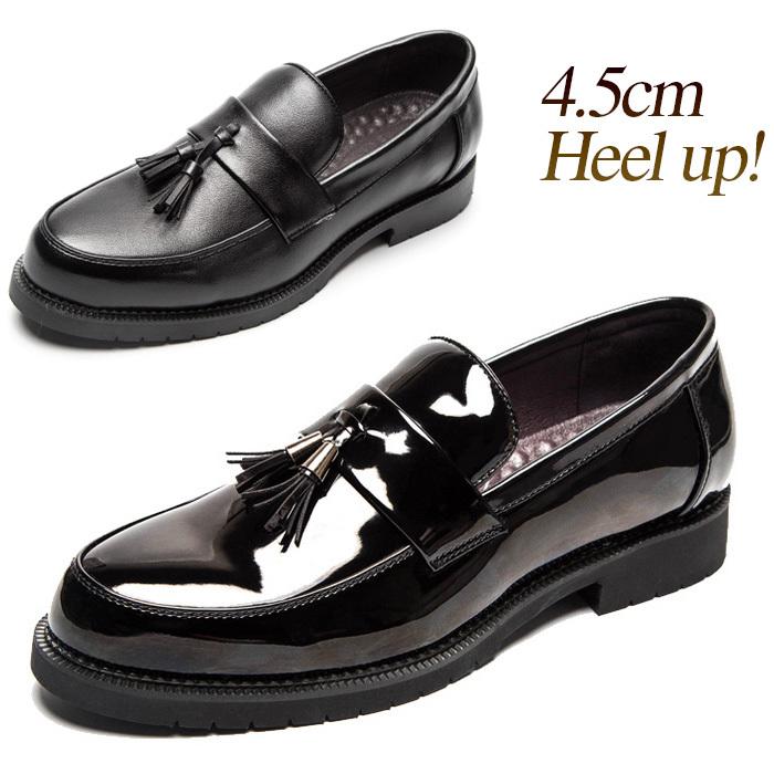 ローファー メンズ タッセル タッセルローファー エナメル 艶 スムーズ パーティー ブラック シークレット ヒールアップ 4 5cm身長up 送料無料 Cx Lf J28 Kokoa 通販 Yahoo ショッピング