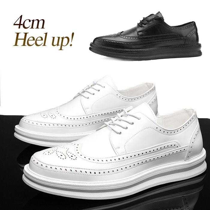 カジュアルシューズ メンズ ウィングチップ メダリオン エナメル