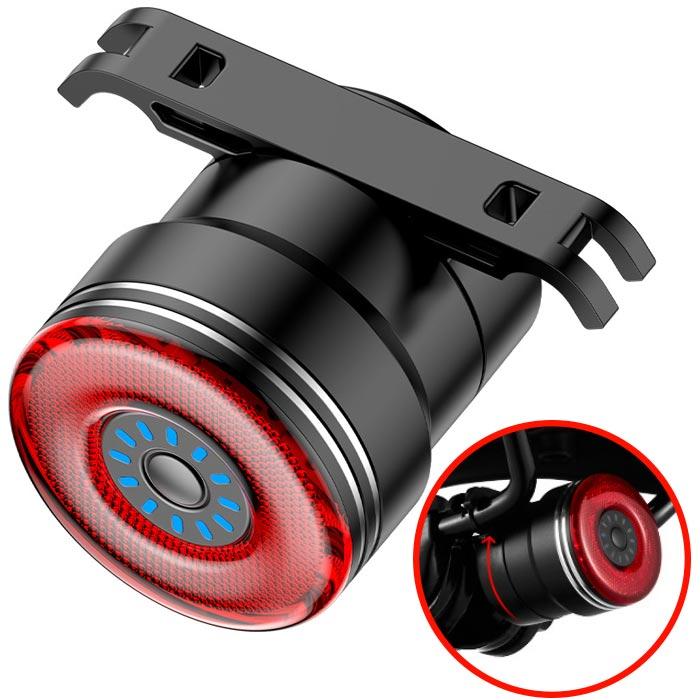 自転車 テールライト cob 自動点灯 USB充電式 スマートブレーキ警告