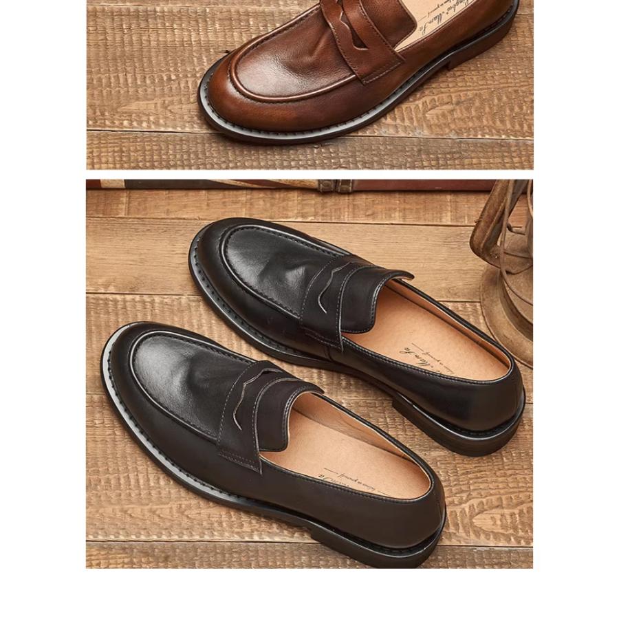 ローファー コインローファー ペニ―ローファースリッポン 本革 一層