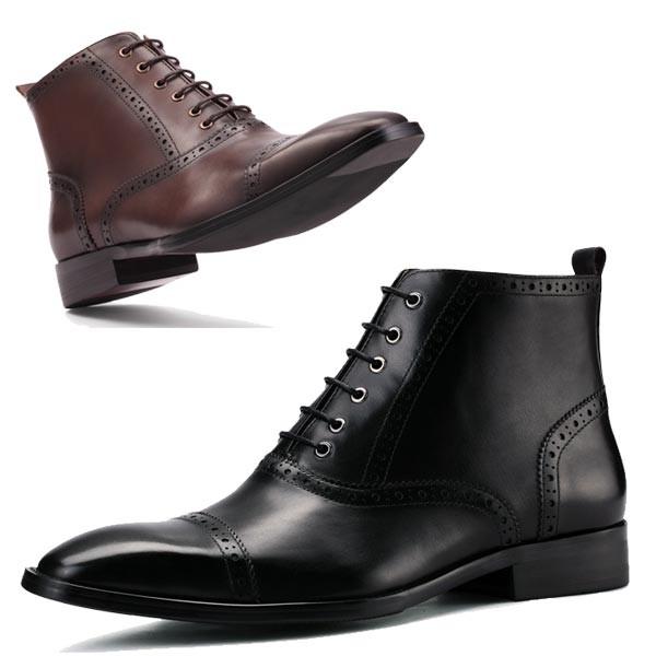 格安 メンズ ブーツ 本革 ピッグスキン ストレートチップ メダリオン イタリアンレザー ブラック ブラウン 柔らかい Studiostodulky Cz