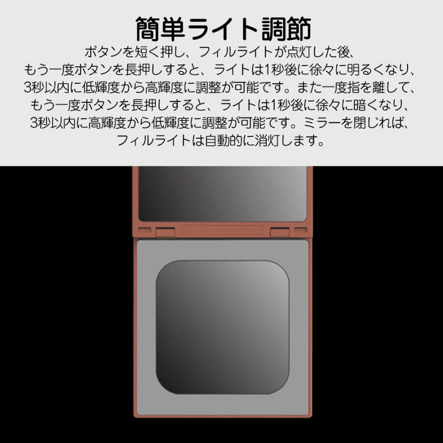 ポケットミラー Ledミラー コンパクトミラー Led化粧鏡 贈答 モバイルバッテリー付き 手持式折り畳み式 明るさ調節 Usb充電 ー等倍鏡 2倍拡大鏡