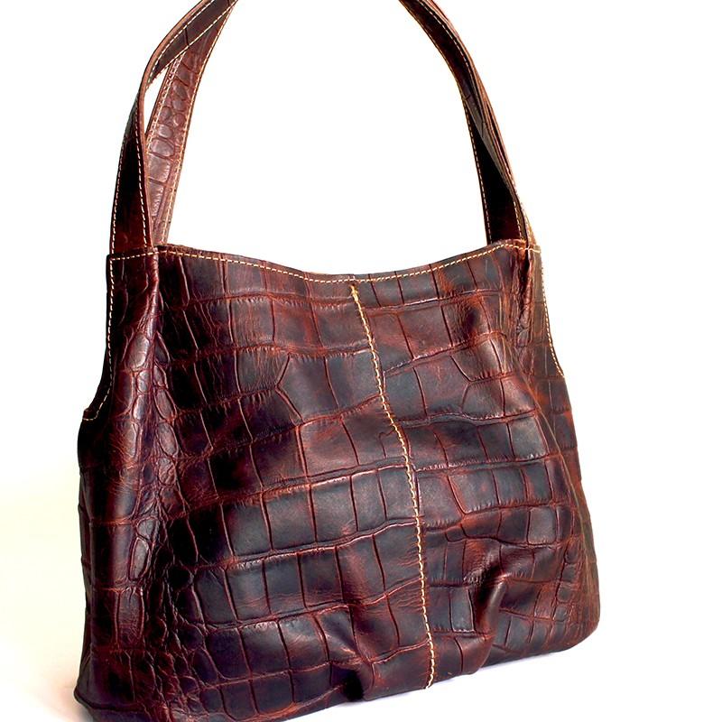 Ain Soph soph アインソフ クロコ型押し レザートートバッグ ダーク 