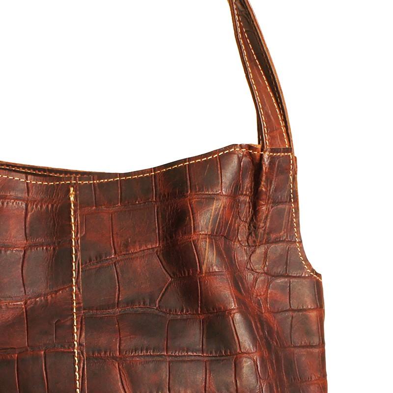 Ain Soph soph アインソフ クロコ型押し レザートートバッグ ダーク 
