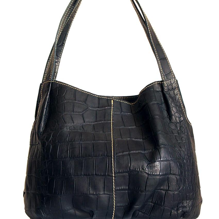 Ain Soph soph アインソフ クロコ型押し レザートートバッグ ダーク 