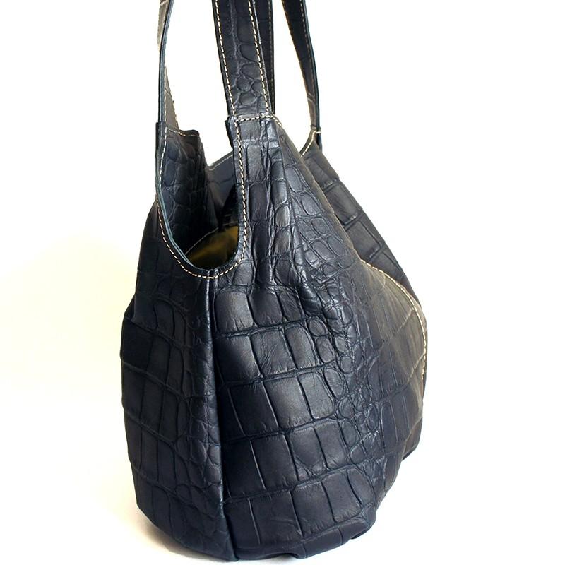 Ain Soph soph アインソフ クロコ型押し レザートートバッグ ダーク 