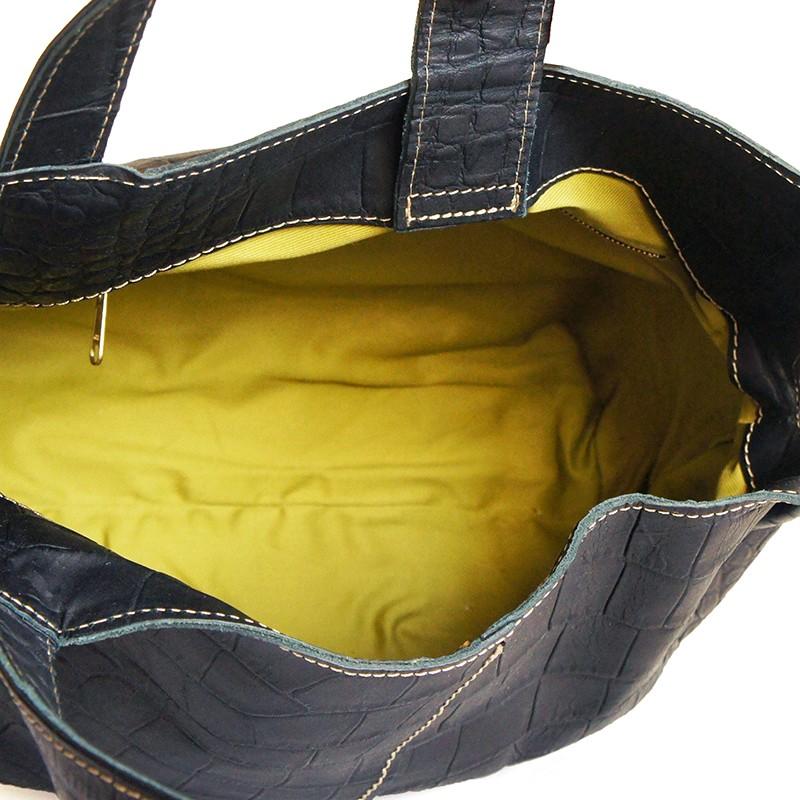 Ain Soph soph アインソフ クロコ型押し レザートートバッグ ダーク 