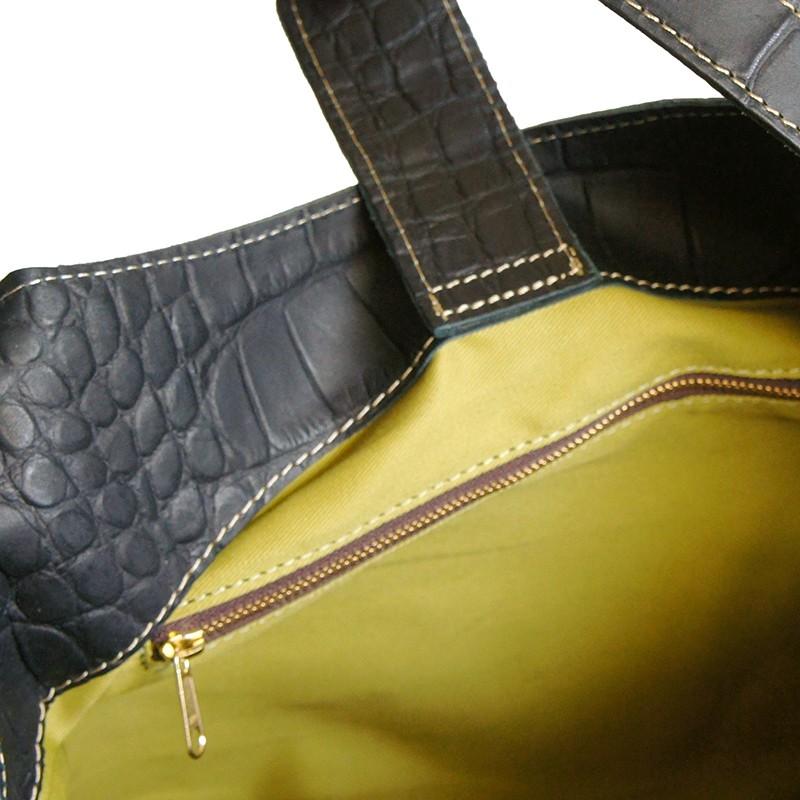 Ain Soph soph アインソフ クロコ型押し レザートートバッグ ダーク 