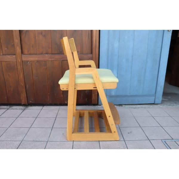 値下げ/飛騨産業 キツツキ オーク材 デスクチェア 高さ調整 学習椅子