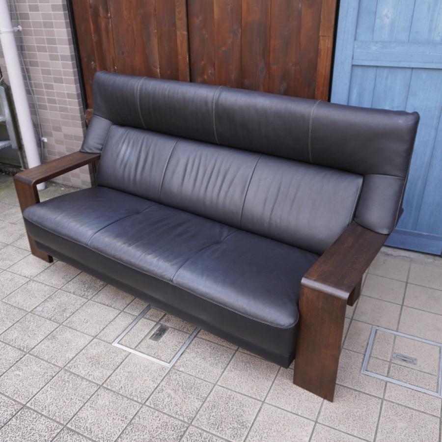 カリモク Chitano チターノ 「ダンテ」 3人掛けソファ 本革 レザー