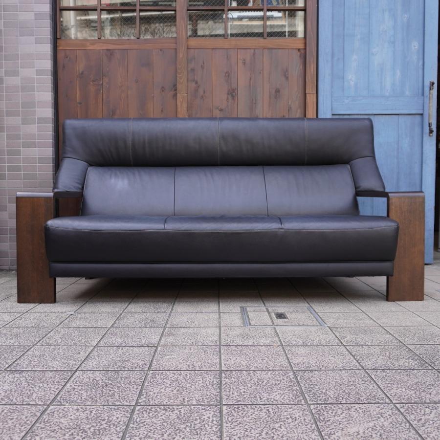 karimoku カリモク ダンテ 本革 オーク材 3人掛けソファ Chitano  