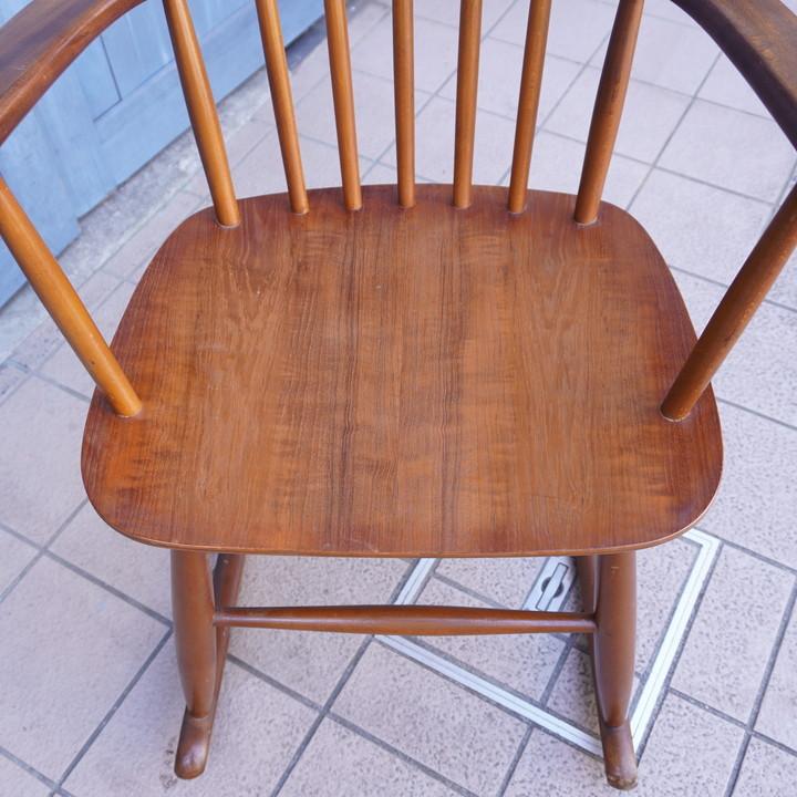 デンマーク チーク材 ロッキングチェア 北欧家具 ヴィンテージ 木製  