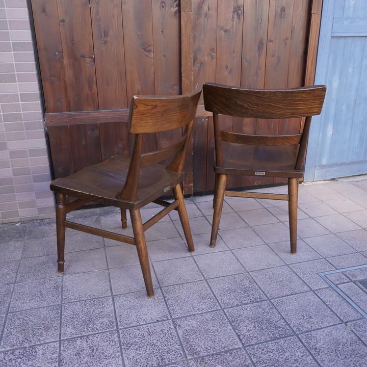 KASHIWA 柏木工 WILDERNESS ウィルダネス オーク材 ダイニングチェア 2脚セット 飛騨家具 重厚 クラシック 木製椅子