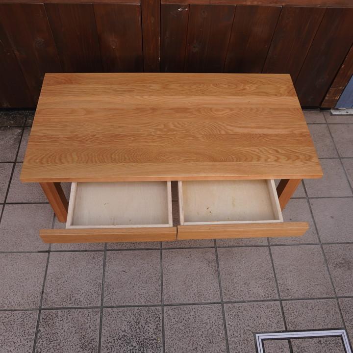 無印良品 MUJI オーク材 引出し付 ローテーブル リビング 無印良品 MUJI オーク材 引出し付 ローテーブル リビング