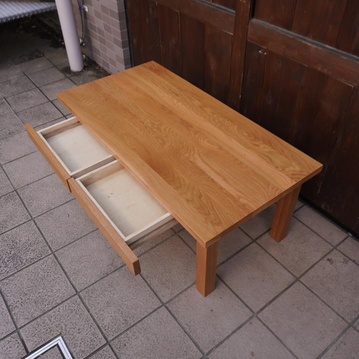 無印良品 MUJI オーク材 引出し付 ローテーブル リビング 無印良品 MUJI オーク材 引出し付 ローテーブル リビング
