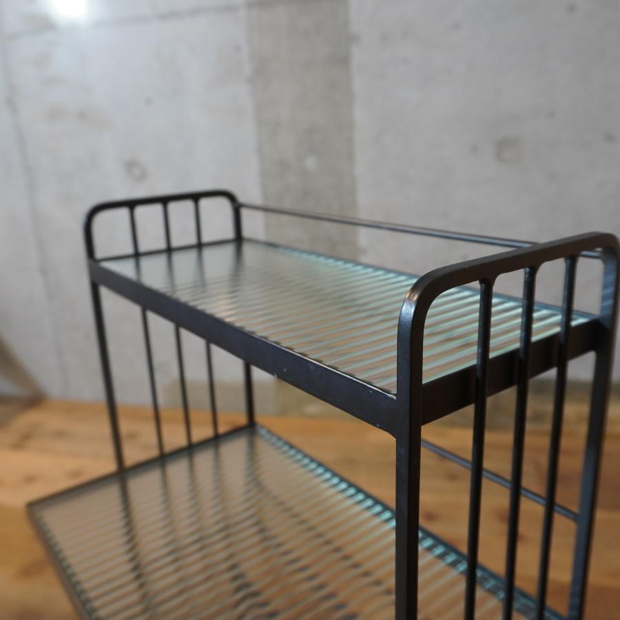 unico ウニコ STELLA ステラ スモールシェルフ アイアン サイドラック ガラス レトロ ビンテージ風 ブルックリンスタイル カフェ