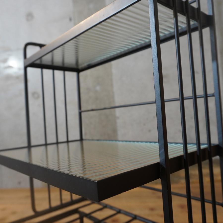 unico ウニコ STELLA ステラ スモールシェルフ アイアン サイドラック ガラス レトロ ビンテージ風 ブルックリンスタイル カフェ