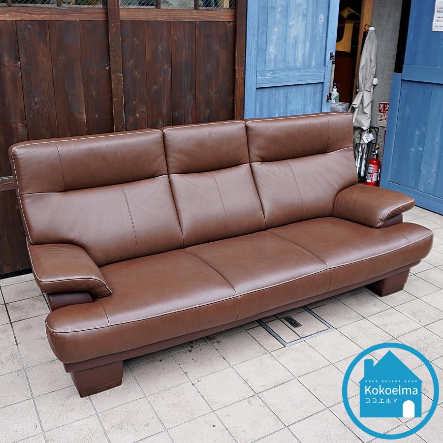 karimoku カリモク家具 ZT86 本革 3人掛けソファ 3Pソファ レザー  