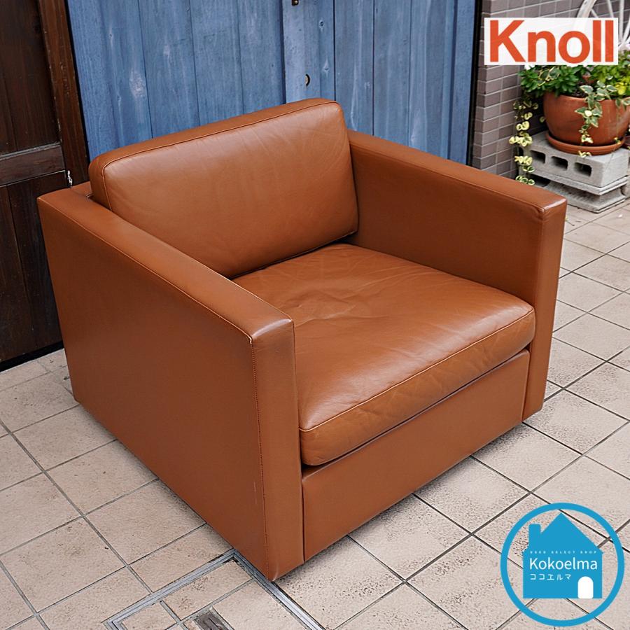 ヴィンテージKnoll/ノール/ノル 本革1人掛けソファ本革ソファ/1Pソファ