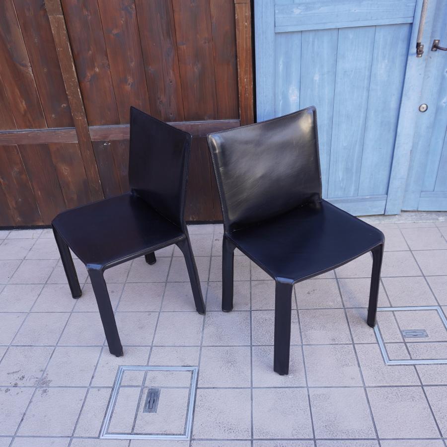 Cassina カッシーナ 412 CAB キャブ アームレスチェア 2脚セット  