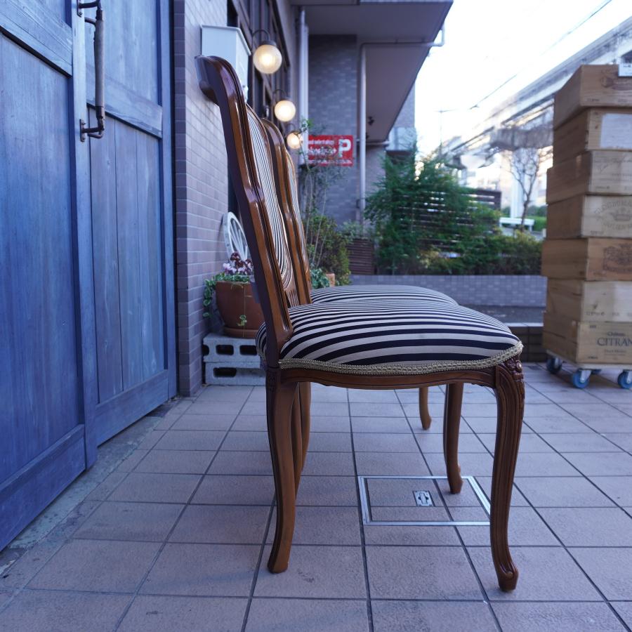 アンティーク調 ダイニングチェア 2脚 クラシック サイドチェア エレガント