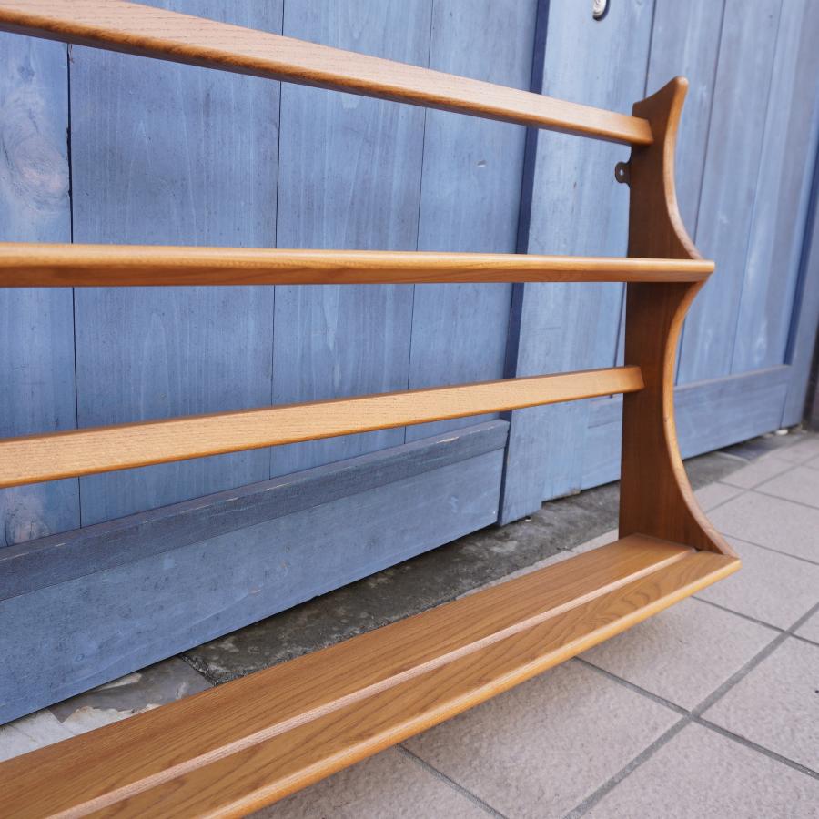 アーコール エルム材 ウォールシェルフ 壁掛けラック 飾り棚 北欧