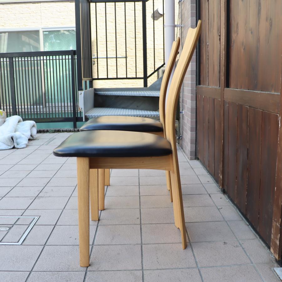 イバタインテリア フォルム2 オーク材 ダイニングチェア 2脚セット