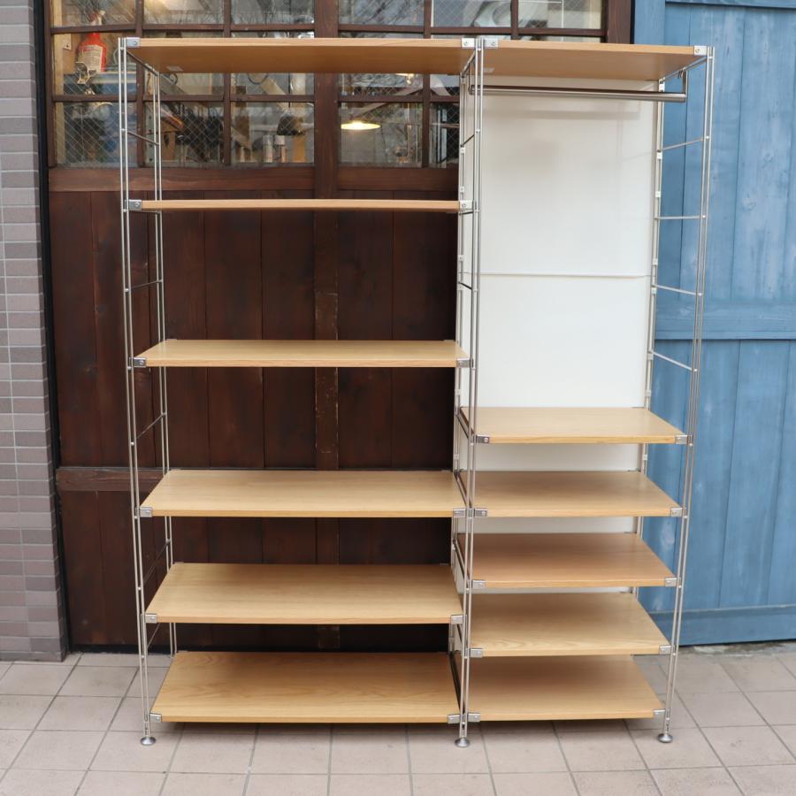 無印良品 MUJI オーク材 2連ステンレスユニットシェルフ パネル 無印良品 MUJI オーク材 2連ステンレスユニットシェルフ パネル