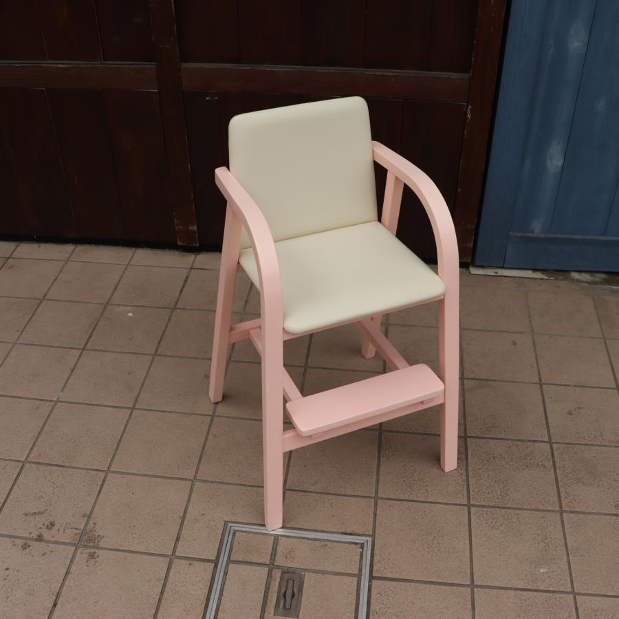 AKIMOKU 秋田木工 No.42 ブナ材 ベビーチェア ピンク ハイチェア