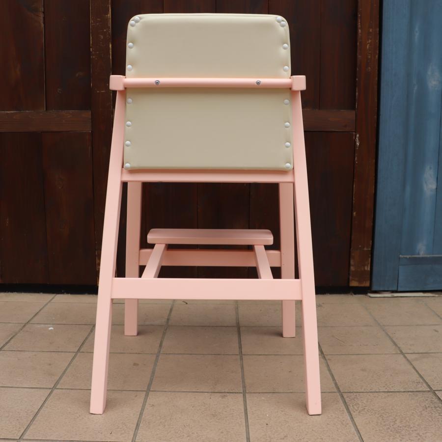 AKIMOKU 秋田木工 No.42 ブナ材 ベビーチェア ピンク ハイチェア