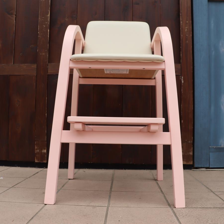 AKIMOKU 秋田木工 No.42 ブナ材 ベビーチェア ピンク ハイチェア