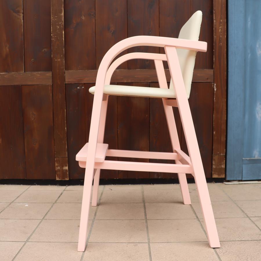 AKIMOKU 秋田木工 No.42 ブナ材 ベビーチェア ピンク ハイチェア