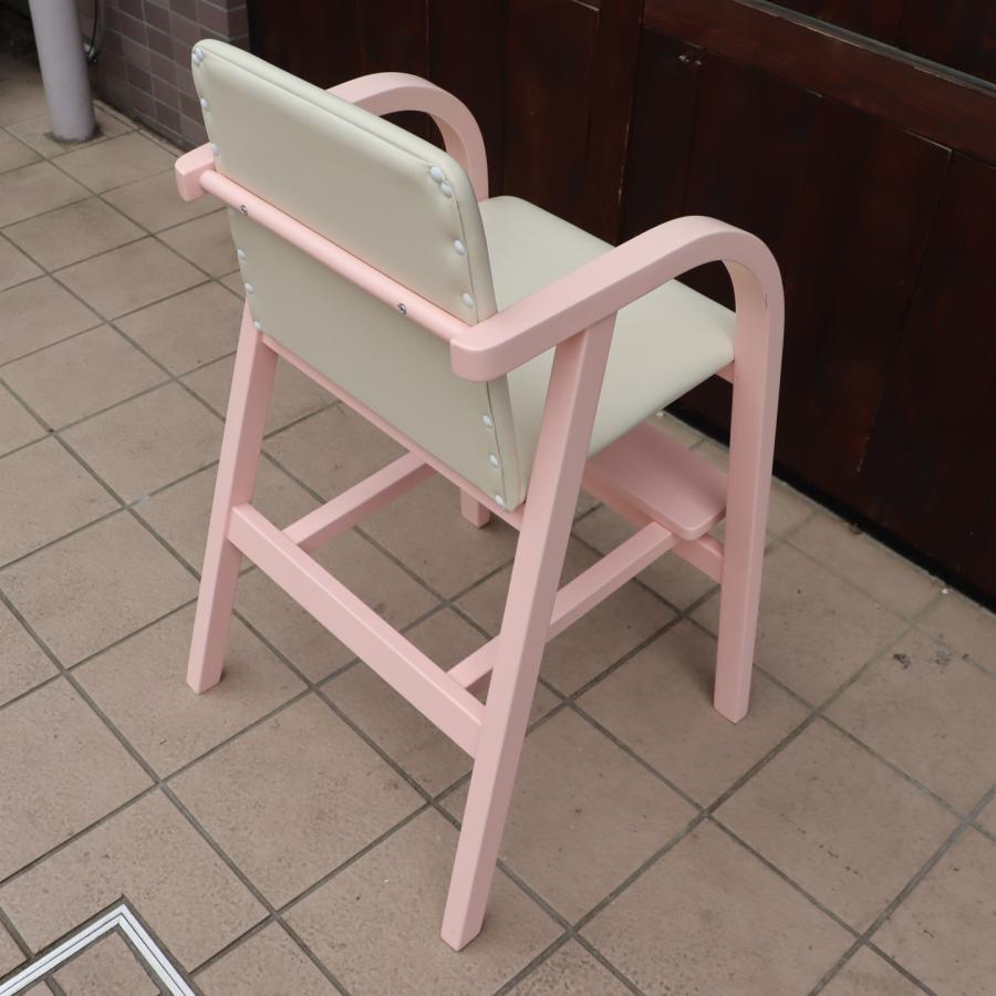 AKIMOKU 秋田木工 No.42 ブナ材 ベビーチェア ピンク ハイチェア