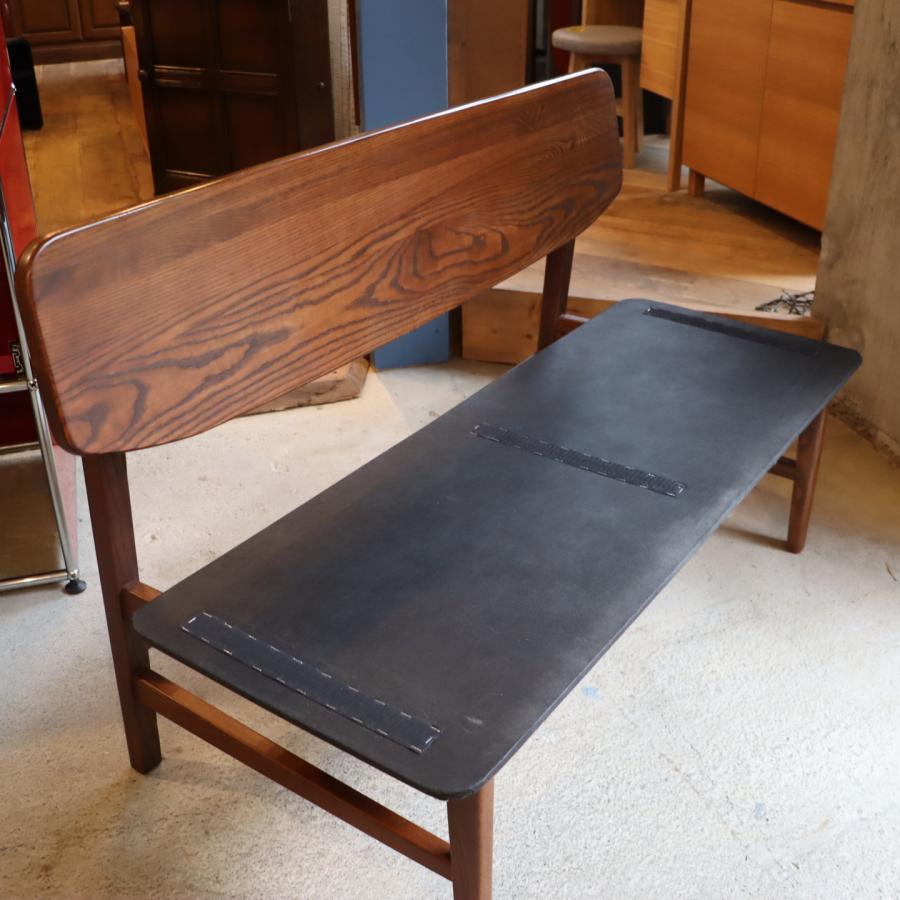 配送員設置 アッシュ無垢材 エーフラット ダイニングベンチ 2人掛け