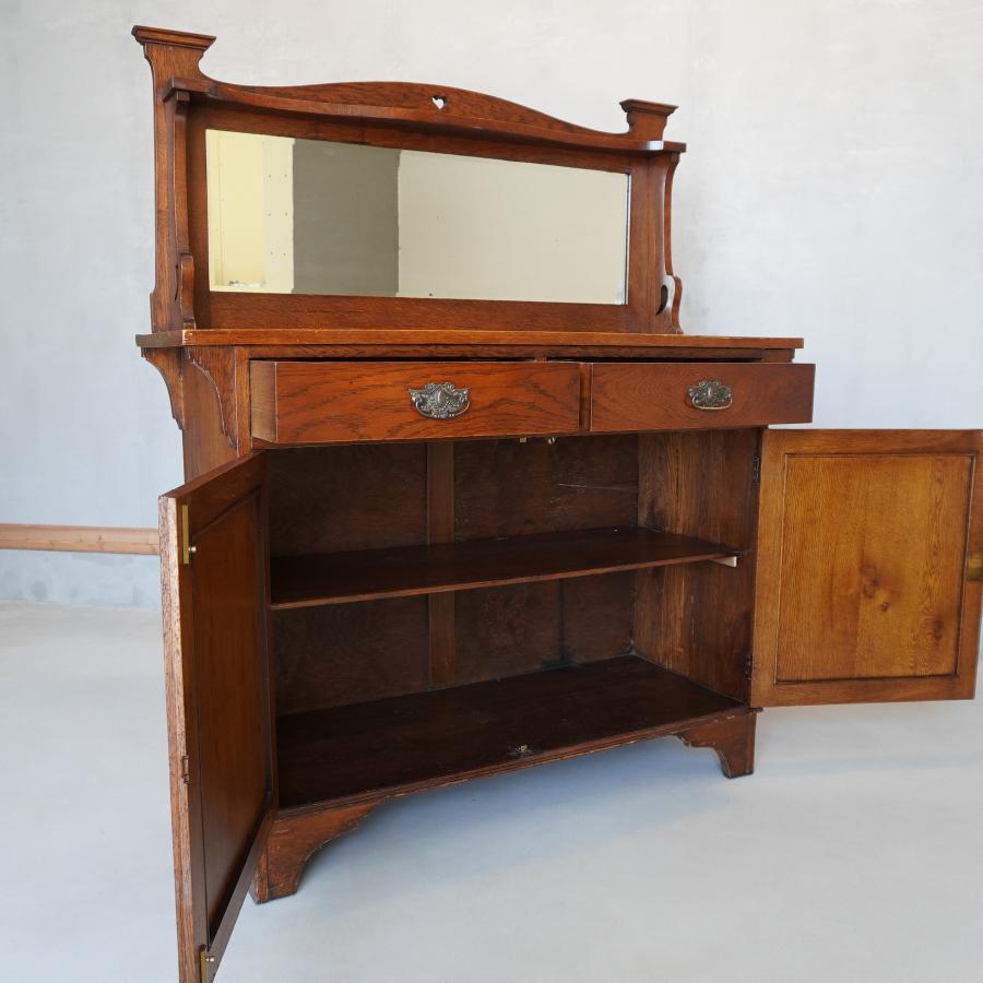 英国 イギリス ミラーバック チェスト オーク材 収納 引き出し サイド