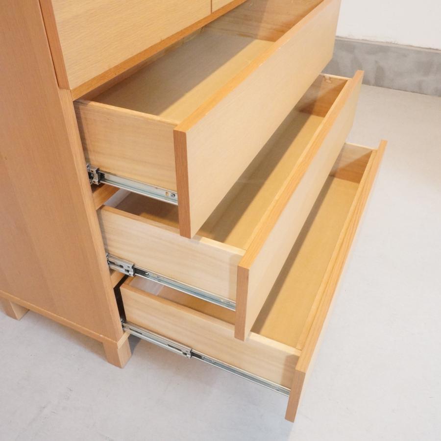 【送料込み】無印良品 北欧風天然木オーク材4段ワイドチェスト キャビネット 人気の無印良品(MUJI)のオーク材を使用したチェスト・4段ワイド