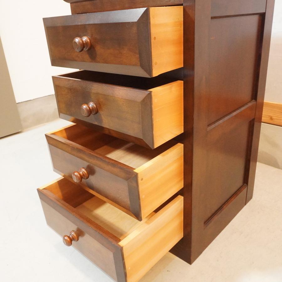 松本民芸家具のA型脇棚/4段チェストのご紹介です。ミズメザクラ無垢材