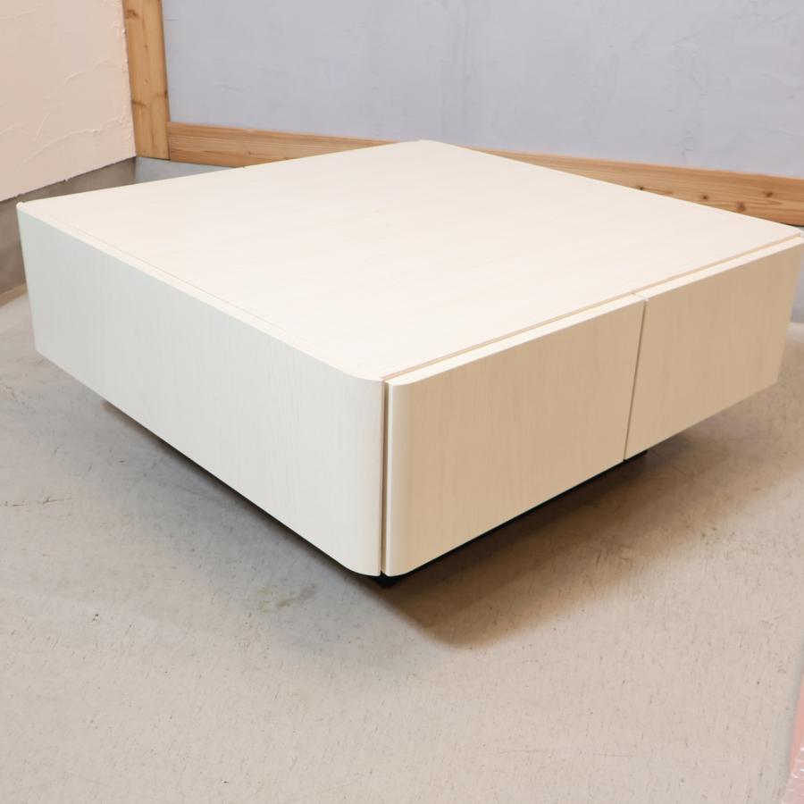 Meuble モーブル オークホワイト ガラス 木製 リビングテーブル Meuble モーブル オークホワイト ガラス 木製 リビングテーブル