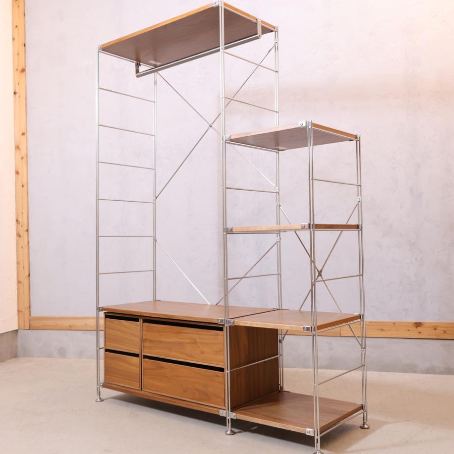 無印良品 MUJI ステンレス ウォールナット材 ユニットシェルフ 無印良品 MUJI ステンレス ウォールナット材 ユニットシェルフ