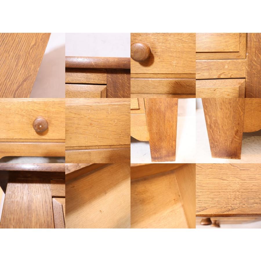 イギリスアンティーク オーク無垢材 4段チェスト クラシック