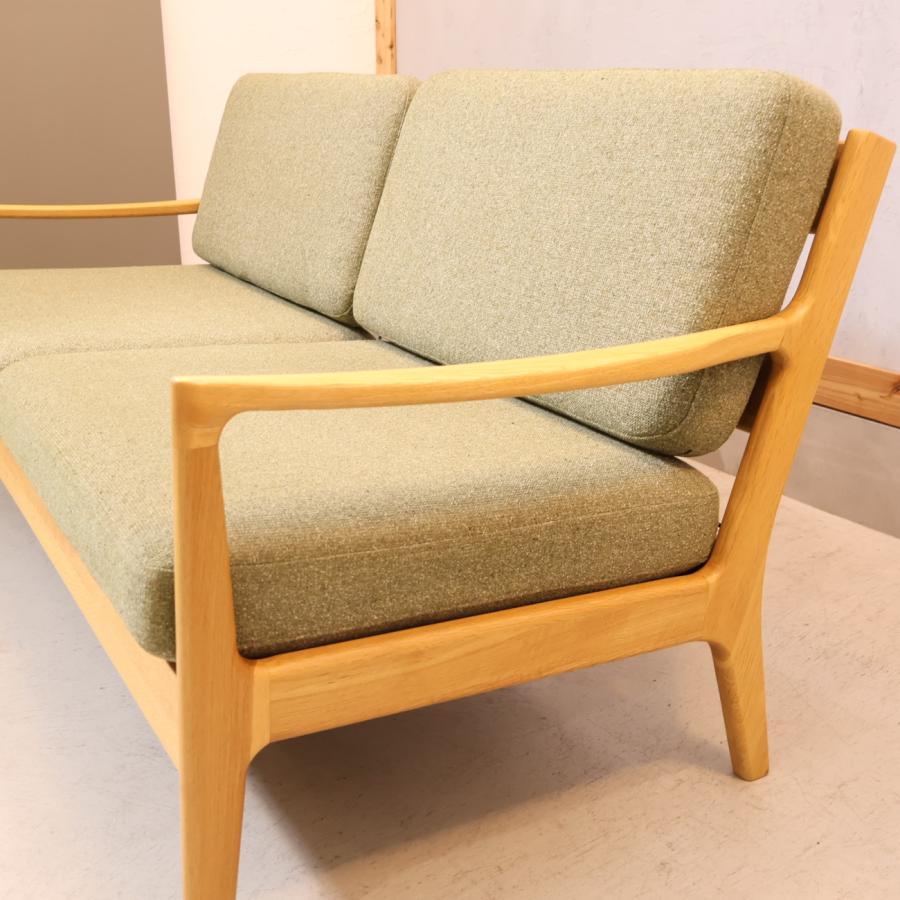 美品 IDC 大塚家具 起立木工 ノルディー ファブリック 2人掛け