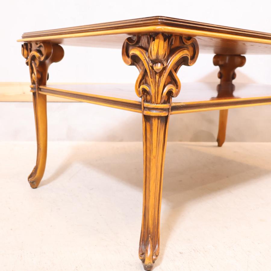 CL ITALIA シーエルイタリア 猫脚 コーヒーテーブル 象嵌 センター